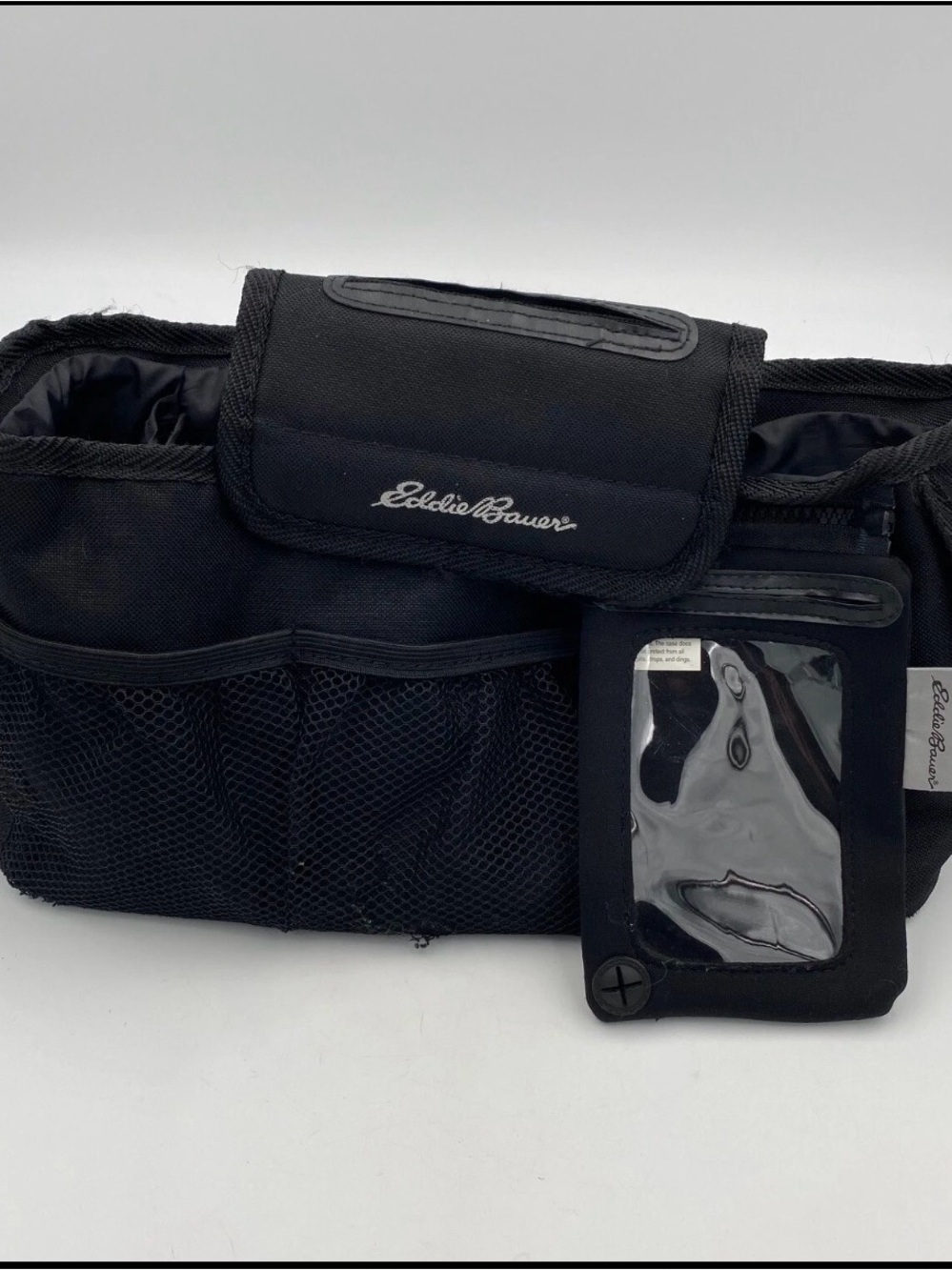 Eddie Bauer Black Travel Stoller/ Bike Organizer with Mesh Pockets